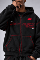 RED VEIN ZIP-UP HOODIE
