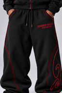 RED VEIN WIDE-LEG SWEATS