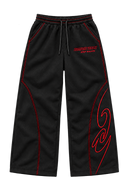 RED VEIN WIDE-LEG SWEATS