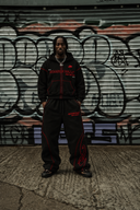 RED VEIN WIDE-LEG SWEATS