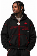 RED VEIN ZIP-UP HOODIE