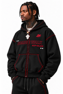 RED VEIN ZIP-UP HOODIE