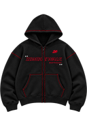 RED VEIN ZIP-UP HOODIE
